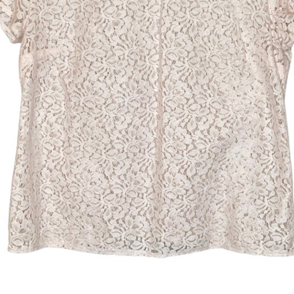 Old Navy Womens Sheer Floral Lace Top Size L Pink Coquette Romantic Soft Girl - Picture 5 of 11